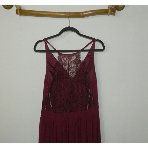 Lulus Dress Burgundy Love Spell Lace Back Maxi Dress  Size X-Large - Picture 3 of 5